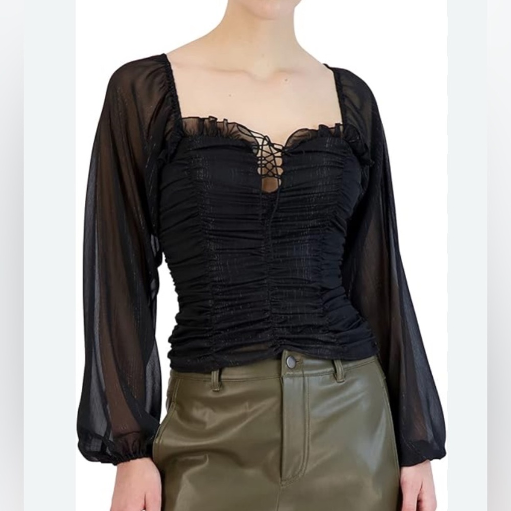 BCBGeneration  Black‎ Ruched Women's Top